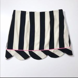 Judith March Black & Cream Striped Mini Skirt